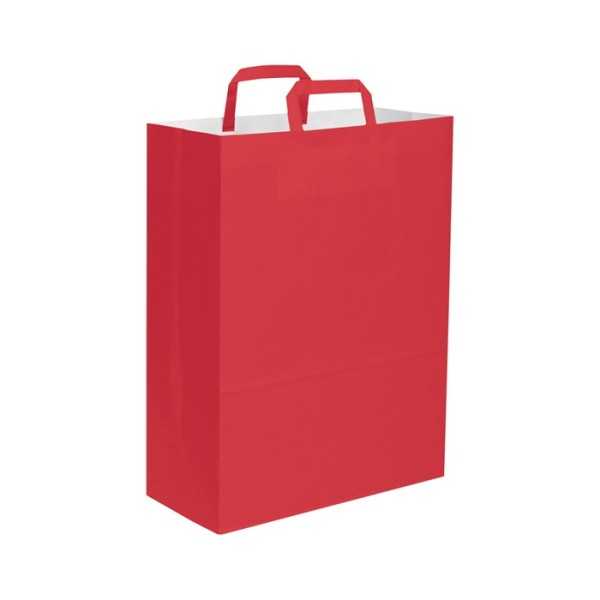 Shopper carta kraft bianca verde 32x43 cm Personalizzato | Prezzi Ingrosso