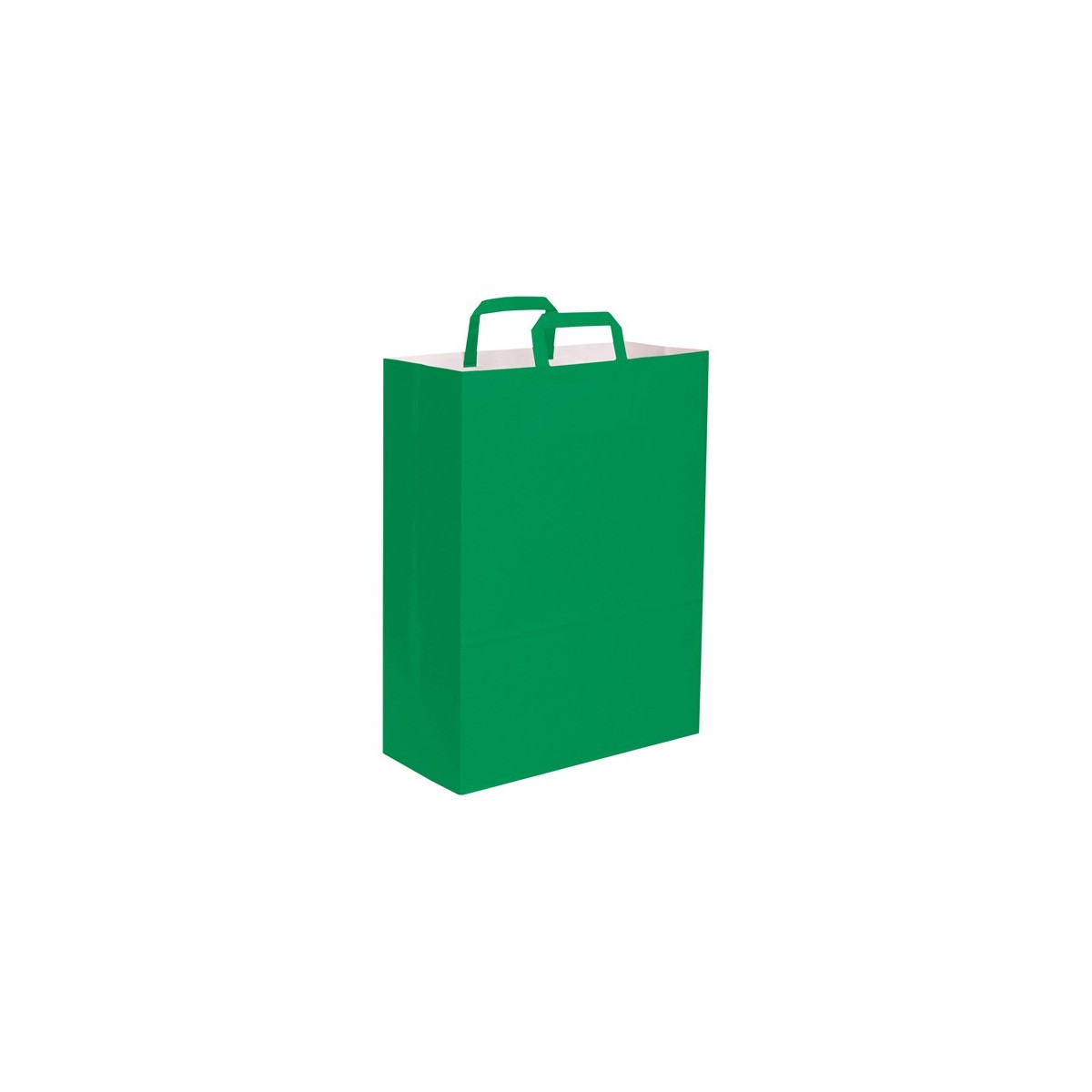 Shopper carta kraft bianca verde 32x43 cm Personalizzato | Prezzi Ingrosso