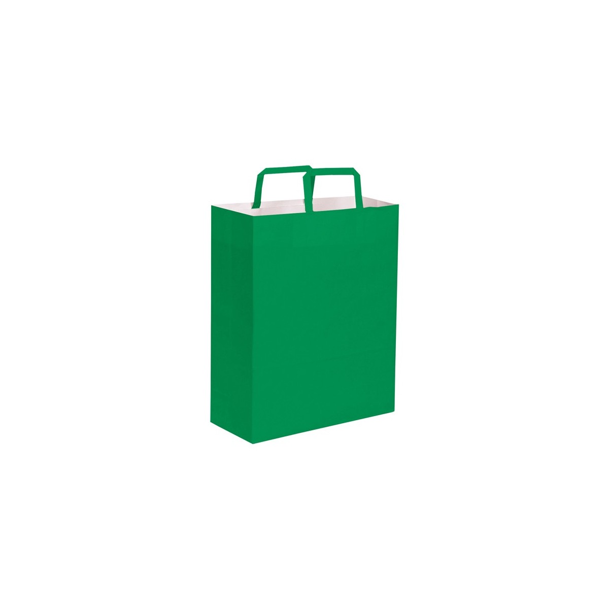 Shopper carta kraft bianca verde 26x39 cm Personalizzato | Prezzi Ingrosso