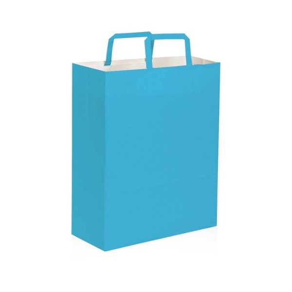 Shopper carta kraft bianca verde 22x29 cm Personalizzato | Prezzi Ingrosso