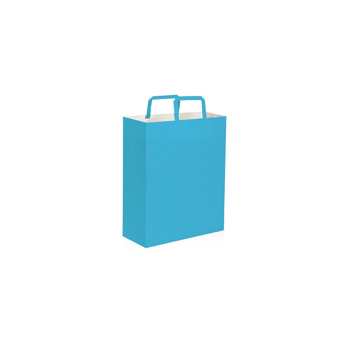 Shopper carta kraft bianca verde 22x29 cm Personalizzato | Prezzi Ingrosso