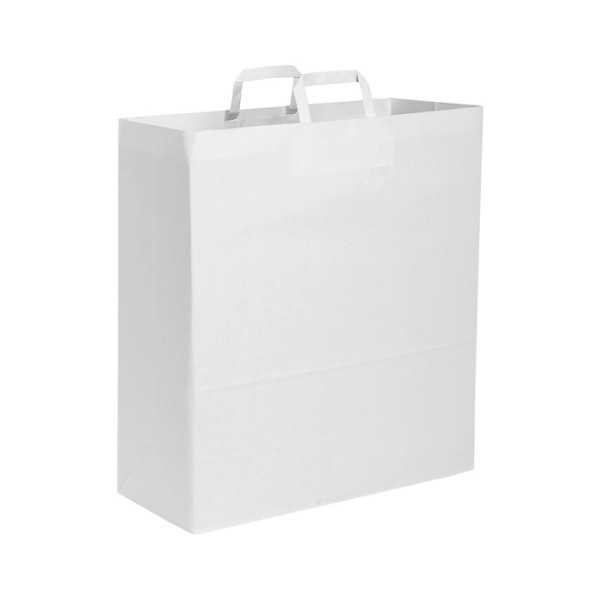 Shopper carta kraft bianca bianco 45x48 cm Personalizzato | Prezzi Ingrosso