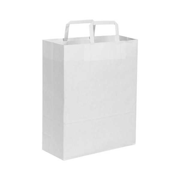 Shopper carta kraft bianca bianco 26x39 cm Personalizzato | Prezzi Ingrosso