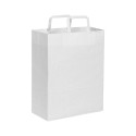 Shopper carta kraft bianca bianco 19x24 cm Personalizzato | Prezzi Ingrosso