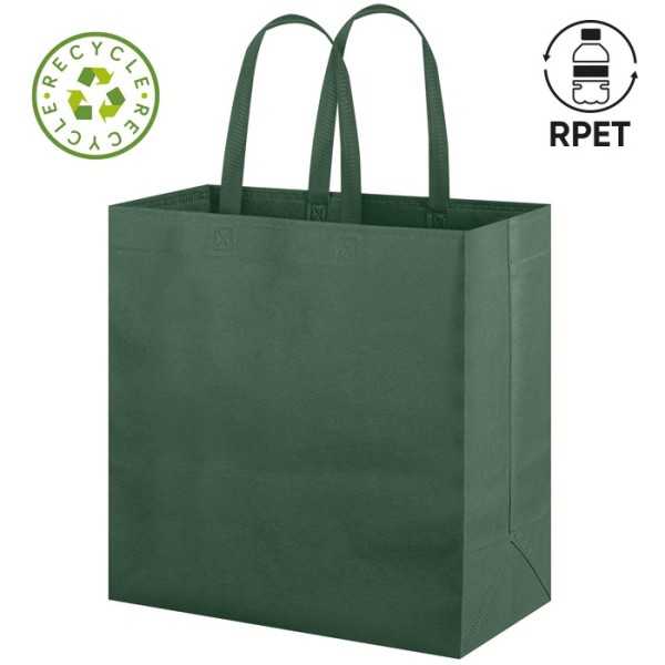Ecobag 2 tnt + rpet verde 40x20 cm Personalizzato | Prezzi Ingrosso