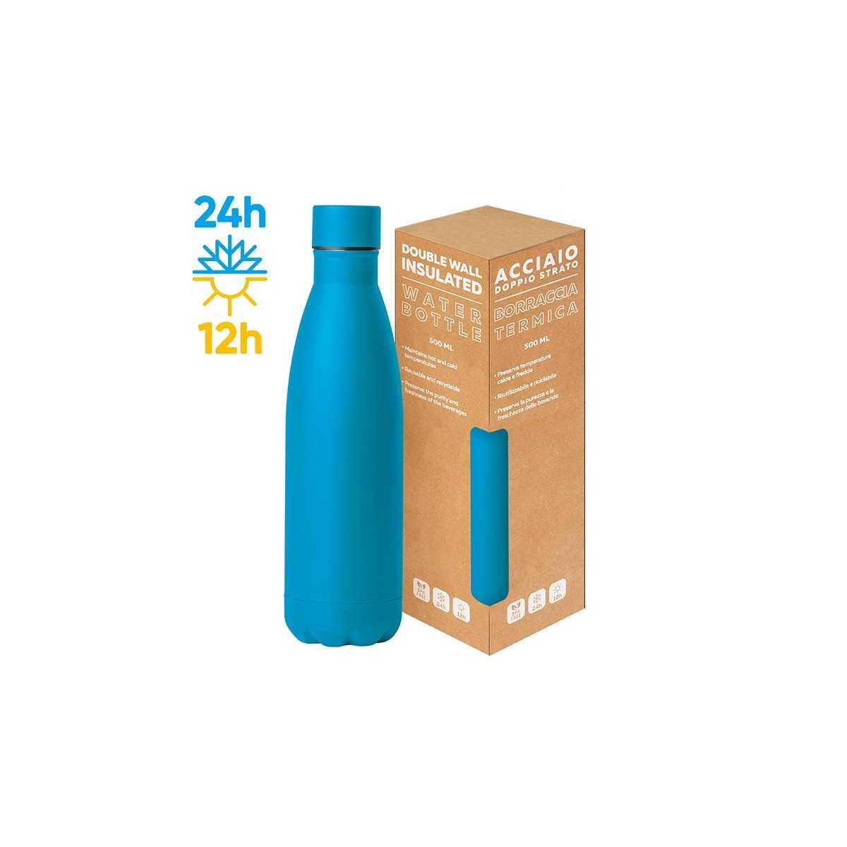 Steel Mat Bottle 500 Flat acciaio verde lime 5x26 cm Personalizzato | Prezzi Ingrosso