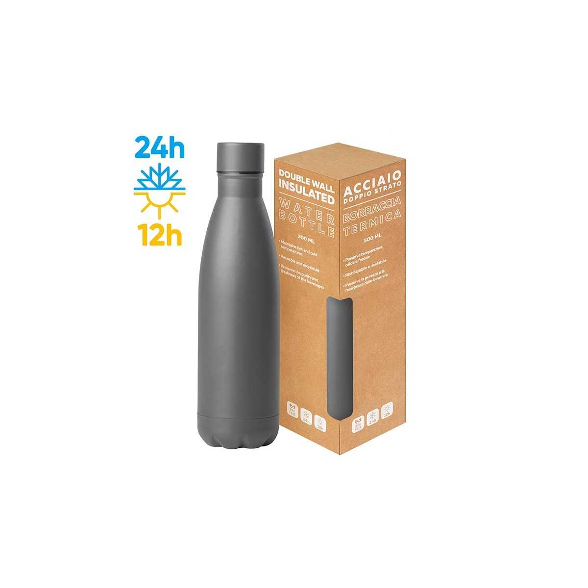 Steel Mat Bottle 500 Flat acciaio verde lime 5x26 cm Personalizzato | Prezzi Ingrosso