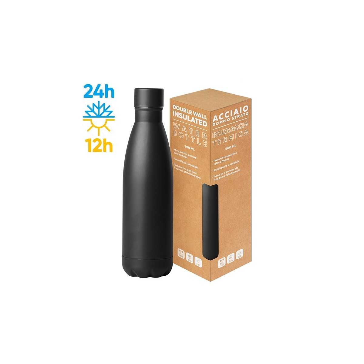Steel Mat Bottle 500 Flat acciaio verde lime 5x26 cm Personalizzato | Prezzi Ingrosso