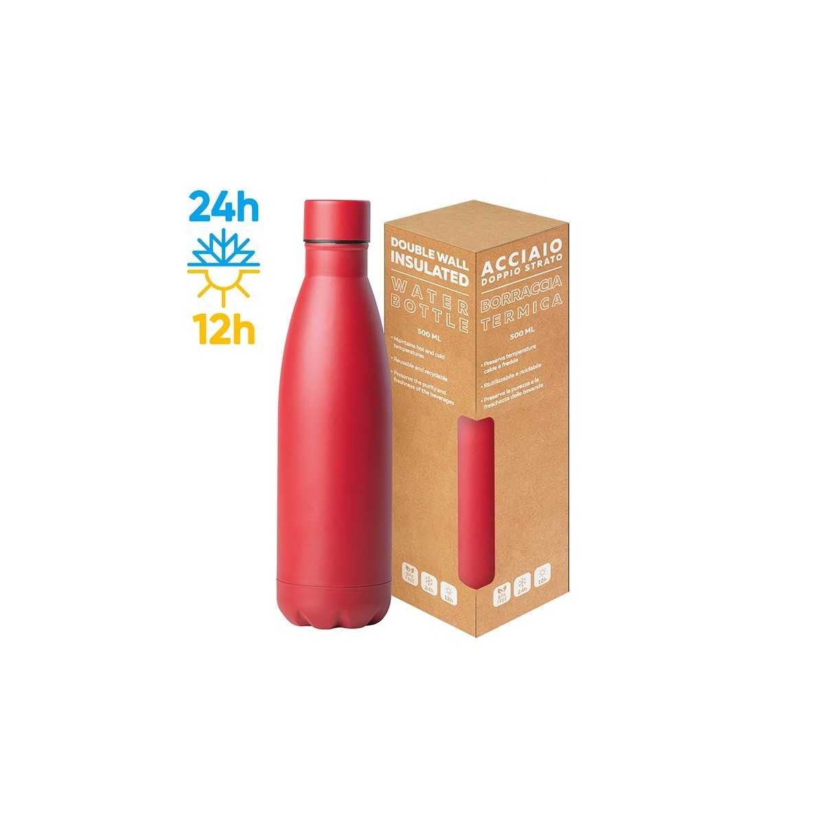 Steel Mat Bottle 500 Flat acciaio verde lime 5x26 cm Personalizzato | Prezzi Ingrosso