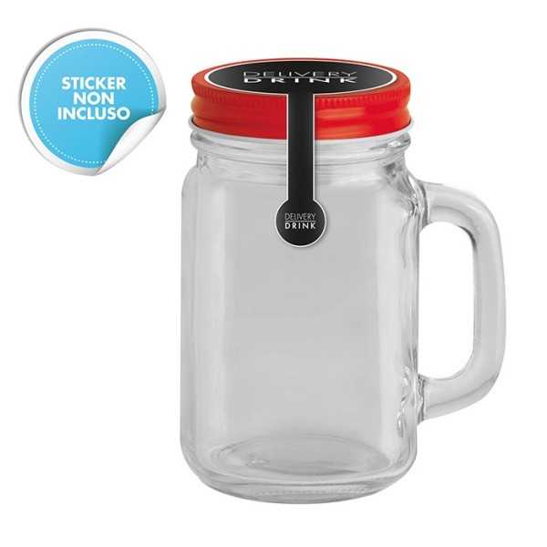Jar Glass vetro e metallo verde ? 6,5xh12,5 Personalizzato | Prezzi Ingrosso