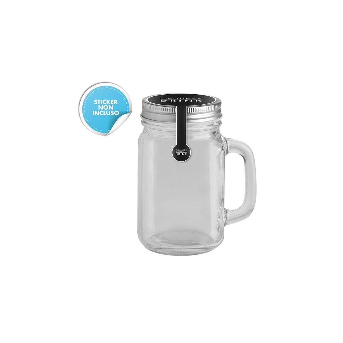 Jar Glass vetro e metallo verde ? 6,5xh12,5 Personalizzato | Prezzi Ingrosso