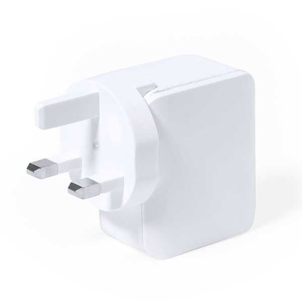 Adattatore Presa Da Viaggio plastica e alluminio bianco 3x5 cm Personalizzate | Prezzi Ingrosso