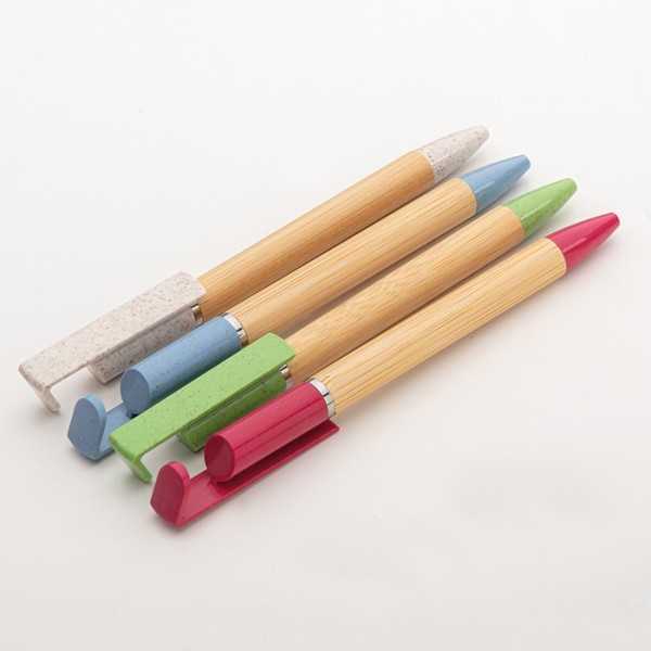 C-Stand bamboo e paglia frumento verde 1x15 cm Personalizzato | Prezzi Ingrosso